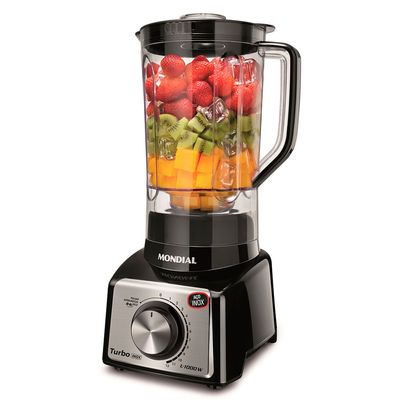 Liquidificador Turbo Mondial Preto e Inox 1000W L-1000 BI 220