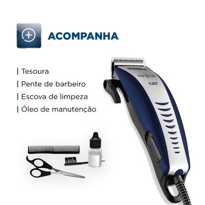 Cortador De Cabelos Hair Stylo Cr7 Mondial Azul e Prata 10W CR-07 220