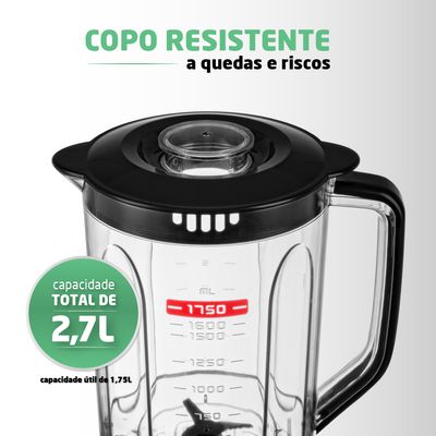 Liquidificador Turbo Full Mondial Preto 900W L-900 FB 220