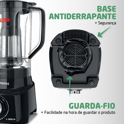 Liquidificador Turbo Full Mondial Preto 900W L-900 FB 220