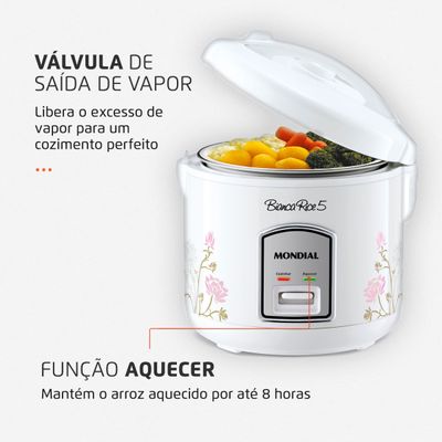 Panela De Arroz Bianca Rice 5 Mondial Branco 400W NPE-05-5X 220