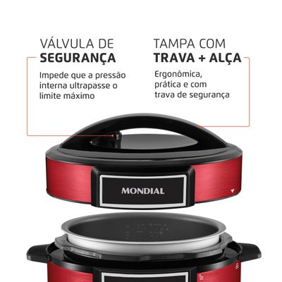 Panela de Pressão Elétrica Mondial Master Cooker Red PE-39 220
