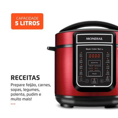Panela de Pressão Elétrica Mondial Master Cooker Red PE-39 220