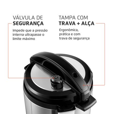 Panela de Pressão Elétrica Mondial Pratic Cook 3L Premium I PE-47-3L-I 220