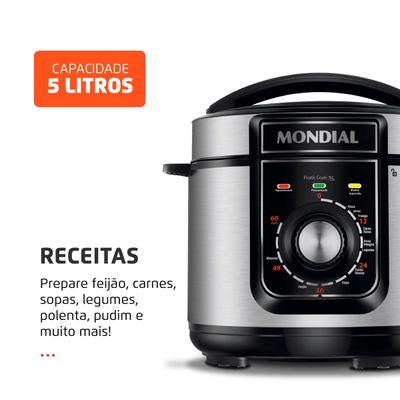 Panela de Pressão Elétrica Pratic Cook 5 L Premium I PE-48-5L-I 220