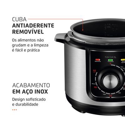 Panela de Pressão Elétrica Pratic Cook 5 L Premium I PE-48-5L-I 220