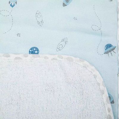 Toalha Felpuda Papi com Capuz Espaço com Forro de Fralda 70x90cm