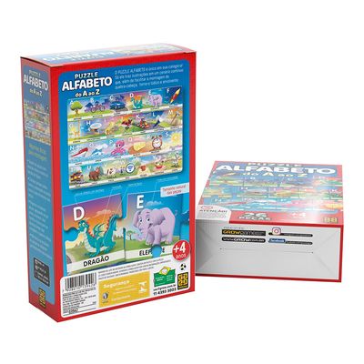 Quebra-Cabeça Grow Puzzle Alfabeto 26 Peças