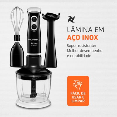 Mixer Turbo 3 em 1  Mondial Preto 350W M-14 110
