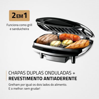 Max Grill Mondial Preto e Inox 1200W G-07 110