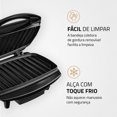 Max Grill Mondial Preto e Inox 1200W G-07 110