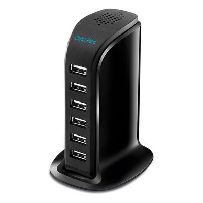 HUB Carregador 6 portas USB MOVITEC Preto HB-01 BIVOLT