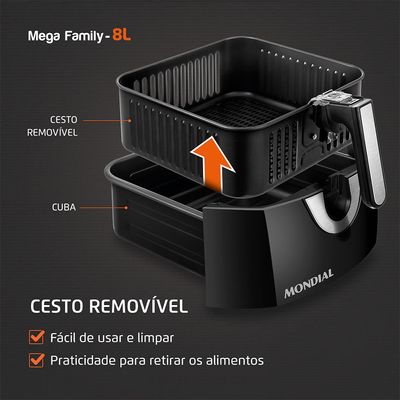Fritadeira Sem Óleo Air Fryer 8 Litros AFN-80-BI Mondial 110