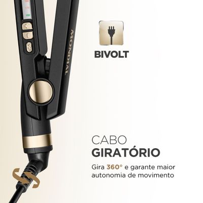 Prancha Alisadora Black Gold Argan Mondial Preto 55W P-30 Bivolt