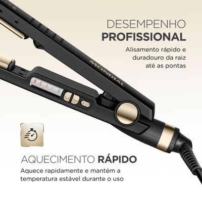 Prancha Alisadora Black Gold Argan Mondial Preto 55W P-30 Bivolt