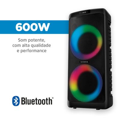 Party Box Mondial Preto 600W Bivolt PBX-600 Bivolt