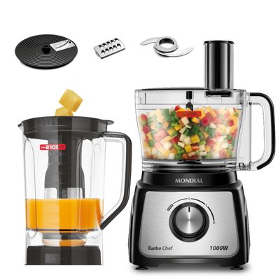 Multiprocessador Turbo Chef 5 em 1 Mondial Preto 1000W MPN-01-B 110