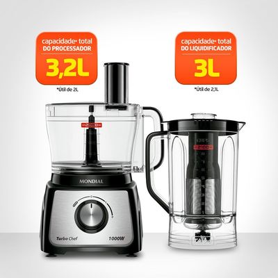 Multiprocessador Turbo Chef 5 em 1 Mondial Preto 1000W MPN-01-B 110
