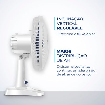 Ventilador de Mesa 30cm Super Power Mondial Branco e Azul Escuro 60W VSP-30-W 110
