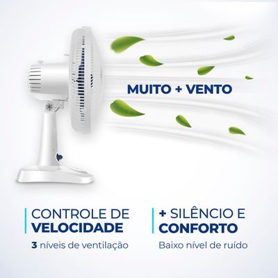 Ventilador de Mesa 30cm Super Power Mondial Branco e Azul Escuro 60W VSP-30-W 110