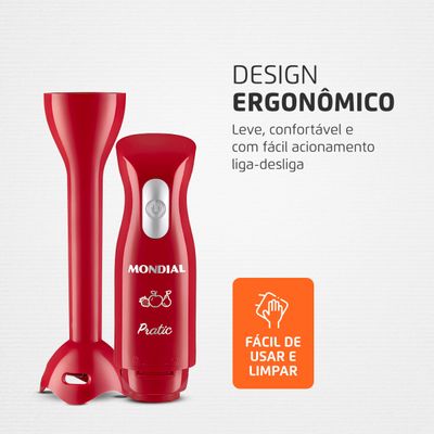 Mixer Pratic Mondial Vermelho 200W M-15-R 110
