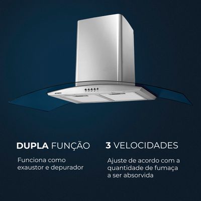 Coifa de Parede Mondial Inox 250W CF90-01 110