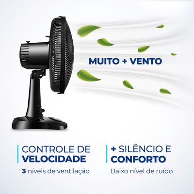Ventilador de Mesa 30cm Super Power Mondial Preto 60W VSP-30-B 110