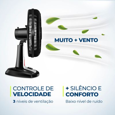 Ventilador de Mesa Mondial Turbo 8 Pás 40 cm Repelente Líquido VTX-40-8P-RL 110