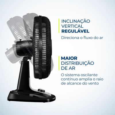 Ventilador de Mesa Mondial Turbo 8 Pás 50cm VTX-50-8P 110