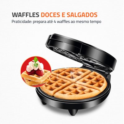 Waffle Maker Mondial Preto e Inox 1200W GW -01 110