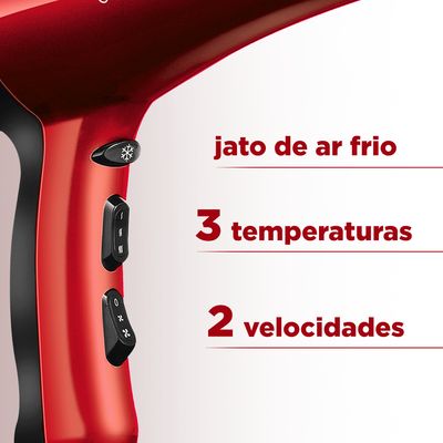 Secador Infinity 2500 Mondial Vermelho e Preto 1900W SC-12 110