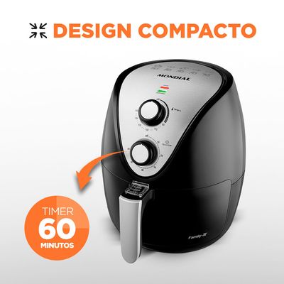 Fritadeira Sem Óleo Air Fryer 3,5L Mondial Preto e Inox 1500W AF-30 I 110