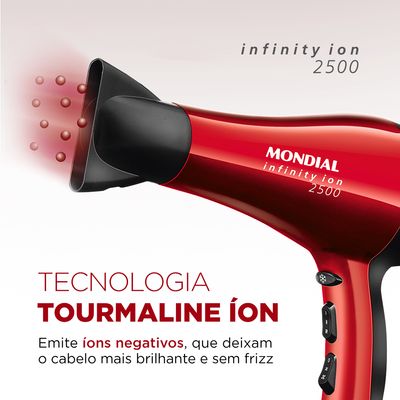Secador Infinity 2500 Mondial Vermelho e Preto 1900W SC-12 110