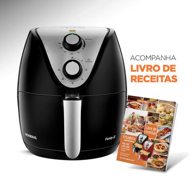 Fritadeira Sem Óleo Air Fryer 3,5L Mondial Preto e Inox 1500W AF-30 I 110