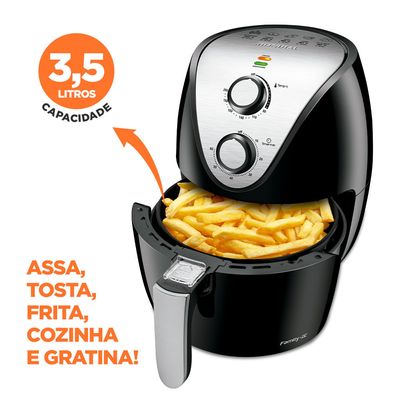Fritadeira Sem Óleo Air Fryer 3,5L Mondial Preto e Inox 1500W AF-30 I 110