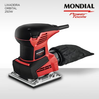 Lixadeira Orbital De 1 e 4 de Lixa Mondial Vermelho 250W FLO-02 110