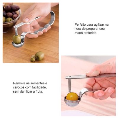Removedor Extrator Descarocador de Azeitonas Sementes Inox