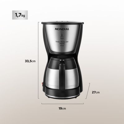 Cafeteira Elétrica Dolce Arome Thermo Mondial Preto 800W C-33 JT 24X 110