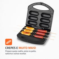 Crepeira Pratic Crepe & Hot Dog Mondial Preto e Inox 850W CP-01