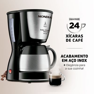 Cafeteira Elétrica Dolce Arome Thermo Mondial Preto 800W C-33 JT 24X 110