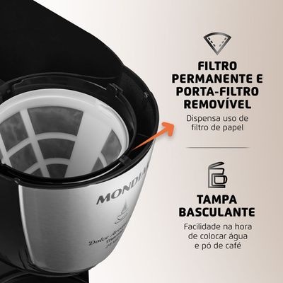 Cafeteira Elétrica Dolce Arome Thermo Mondial Preto 800W C-33 JT 24X 110