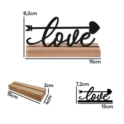 Love Palavra De Mesa Em Mdf Com Base Madeira