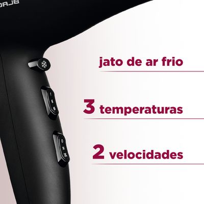 Secador de Cabelos Mondial Power Shine Black Íon 2000W SC-13 110