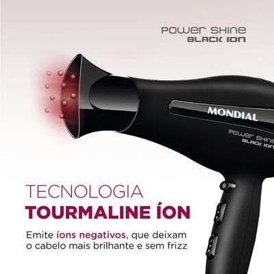 Secador de Cabelos Mondial Power Shine Black Íon 2000W SC-13 110