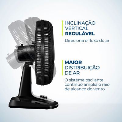 Ventilador 40cm Super Turbo 8 Pás Mondial Preto e Prata 140W VTX-40-8P 110