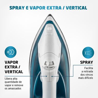 Ferro a Vapor Mondial Azul e Branco 1200W F-32 220