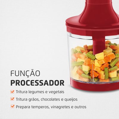 Power Mixer Premium Mondial Vermelho e Inox 500W M-10 220