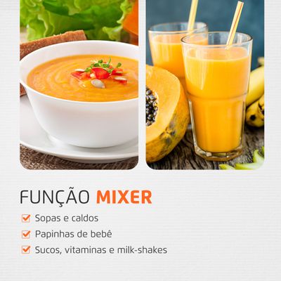 Power Mixer Premium Mondial Preto e Inox 500W M-07 110