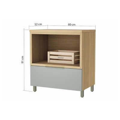 Bancada De Banheiro Balcão Marquesa C- 1 Gaveta E 1 Nicho 80cm Nature-verde - Nesher