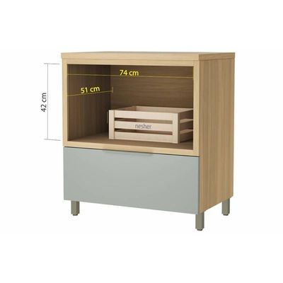 Bancada De Banheiro Balcão Marquesa C- 1 Gaveta E 1 Nicho 80cm Nature-verde - Nesher